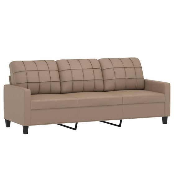 Sofasæt 3 Dele Med Hynder Kunstlæder Cappuccino