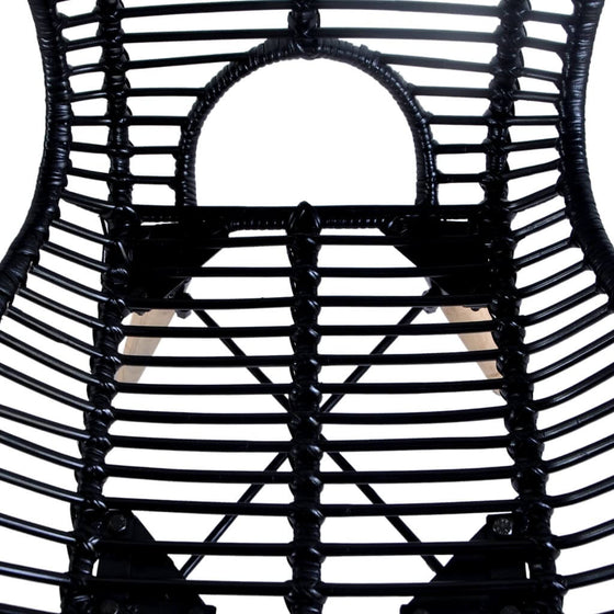Spisebordsstole 2 Stk. Naturlig Rattan Sort