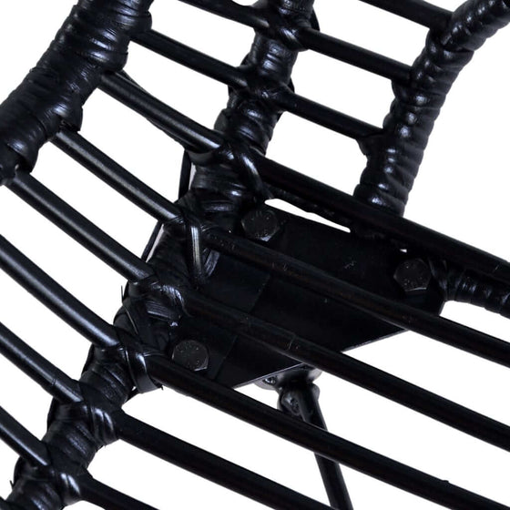 Spisebordsstole 2 Stk. Naturlig Rattan Sort