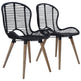 Spisebordsstole 2 Stk. Naturlig Rattan Sort