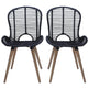 Spisebordsstole 2 Stk. Naturlig Rattan Sort