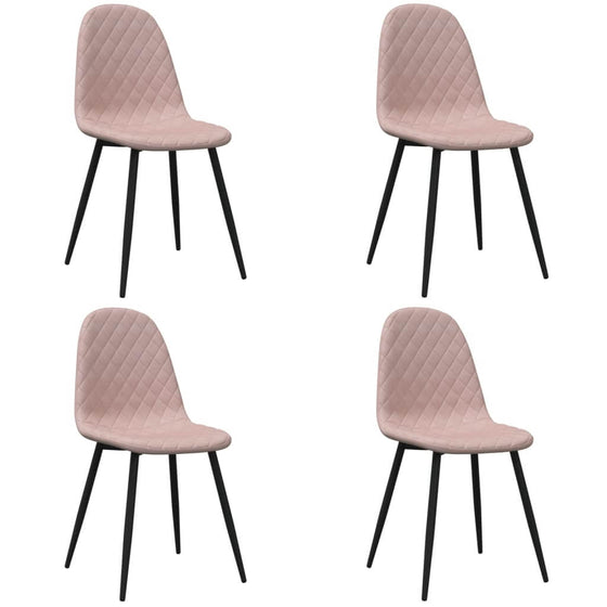 Spisebordsstole 4 Stk. Velour Lyserød