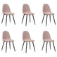 Spisebordsstole 6 Stk. Velour Lyserød