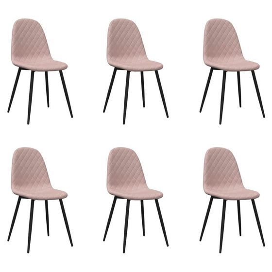 Spisebordsstole 6 Stk. Velour Lyserød