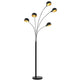 Standerlampe 200 cm 5 x E14 Sort/Guld